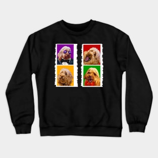 Cavapoo Cavoodle puppy photo booth selfie strips ! cute cavalier king charles spaniel Crewneck Sweatshirt